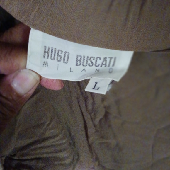 90s Vintage Hugo Buscati Taupe Silk Skirt sz lg - Picture 6 of 11